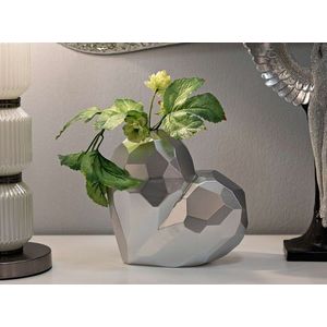 Vaza decorativa Heart, Mauro Ferretti, 19x9x18 cm, polirasina, argintiu imagine