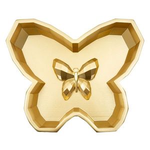 Tava decorativa Butterfly, Mauro Ferretti, 20.5x17.5x3 cm, polirasina, auriu imagine