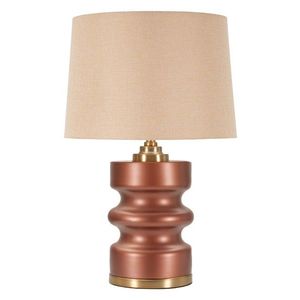 Lampa de masa Rosenthal -B, Mauro Ferretti, 1 x E27, 40W, 36.5x56.5 cm, sticla/fier/textil, maro/auriu imagine