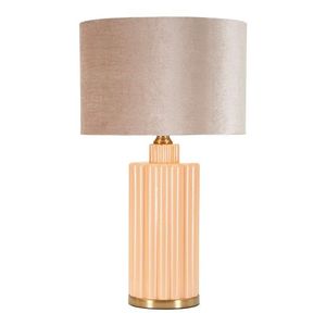 Lampa de masa Perly -D, Mauro Ferretti, 1 x E27, 40W, 40.5x69.5 cm, sticla/fier/textil, perla/auriu imagine