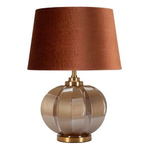 Lampa de masa Prague -H, Mauro Ferretti, 1 x E27, 40W, 40.5x57 cm, sticla/fier/textil, maro/auriu imagine
