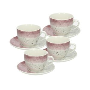 Set 4 cesti de ceai cu farfurie Edge Shade, Andrea Fontebasso, 260 ml, portelan, multicolor imagine