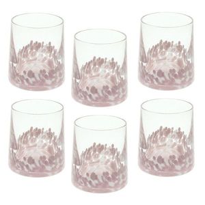 Set 6 pahare Venezia, Andrea Fontebasso, 300 ml, sticla, roz/transparent imagine