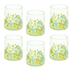 Set 6 pahare Venezia, Andrea Fontebasso, 300 ml, sticla, albastru/galben imagine