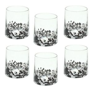 Set 6 pahare Venezia, Andrea Fontebasso, 300 ml, sticla, negru/transparent imagine