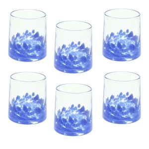 Set 6 pahare Venezia, Andrea Fontebasso, 300 ml, sticla, albastru/transparent imagine