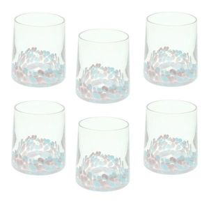 Set 6 pahare Venezia, Andrea Fontebasso, 300 ml, sticla, albastru/roz imagine