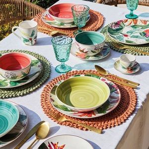 Serviciu de masa 18 piese Madison Tropicalia, Tognana, portelan, multicolor imagine