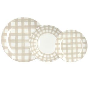 Serviciu de masa 18 piese Madison Caledonia, Tognana, portelan, alb/bej imagine