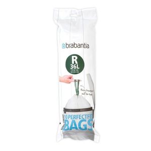 Set 10 saci de gunoi, Brabantia, PerfectFit, marimea R, 36 L, nailon, alb imagine