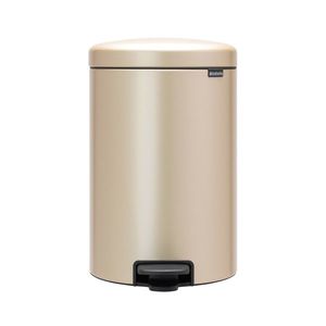 Cos de gunoi cu pedala, Brabantia, NewIcon Metallic Gold, 20 L, 38x29x46.7 cm, otel, auriu imagine