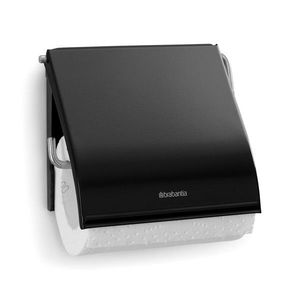 Suport hartie igienica, Brabantia, ReNew, 13.2x1.7x12.3 cm, otel, negru mat imagine