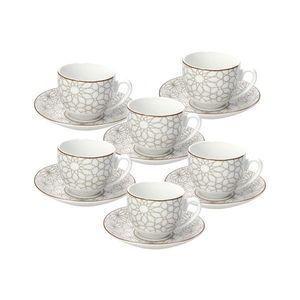Set 6 cesti de cafea cu farfurie Madison Habana, Tognana, 120 ml, portelan, multicolor imagine