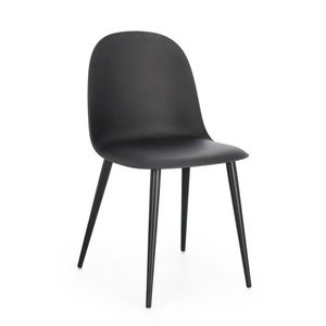 Scaun Ella, Bizzotto, 45x51.5x80.5 cm, polipropilena/otel, negru imagine