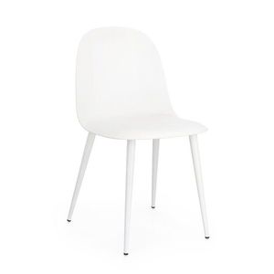 Scaun Ella, Bizzotto, 45x51.5x80.5 cm, polipropilena/otel, alb imagine