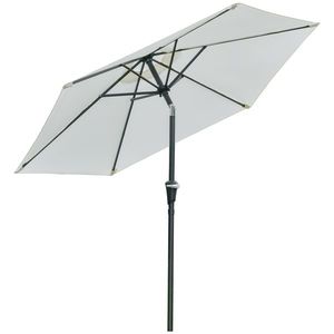 Outsunny Umbrelă de Grădină Reglabilă, din Oțel, Alb Crem, Φ230cm | Aosom Romania imagine