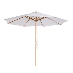 Outsunny Umbrela din Lemn Umbrela Soare pentru Gradina Balcon Alb 3 m | Aosom Romania imagine