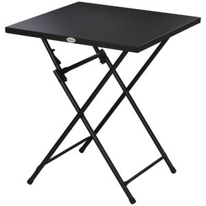Outsunny Măsuță de Cafea Pliabilă Pătrată cu Picioare Antiderapante, Măsuță de Cafea Exterioară din Oțel, 60x60x71 cm, Negru imagine