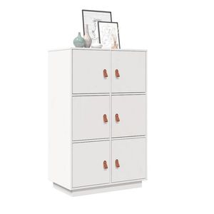 vidaXL Dulap înalt, alb, 67x40x108, 5 cm, lemn masiv de pin imagine