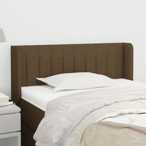 vidaXL Tăblie de pat cu aripioare maro închis 93x16x78/88 cm textil imagine