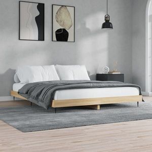 vidaXL Cadru pat fără saltea stejar sonoma, 160x200 cm, lemn prelucrat imagine
