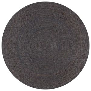 vidaXL Covor manual, gri închis, 150 cm, iută, rotund imagine