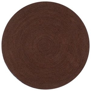 vidaXL Covor manual, maro, 90 cm, iută, rotund imagine