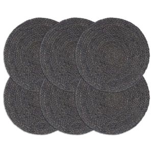vidaXL Naproane, 6 buc., gri închis, 38 cm, iută, rotund imagine