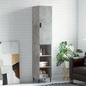 vidaXL Dulap înalt, gri beton, 34, 5x34x180 cm, lemn prelucrat imagine