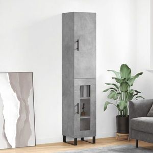 vidaXL Dulap înalt, gri beton, 34, 5x34x180 cm, lemn prelucrat imagine