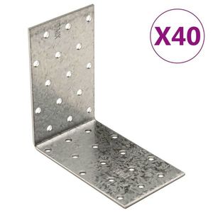 vidaXL Suporturi unghiulare 40 buc. 2 mm 100x60x100 mm oțel galvanizat imagine