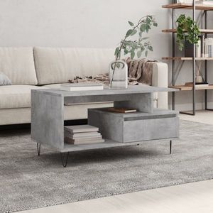 vidaXL Măsuță de cafea, gri beton, 90x49x45 cm, lemn prelucrat imagine