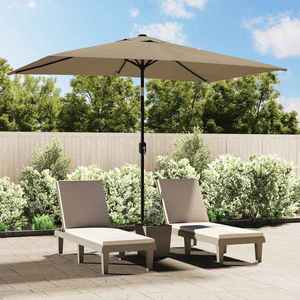 vidaXL Umbrelă de soare exterior, stâlp metalic, gri taupe, 300x200 cm imagine
