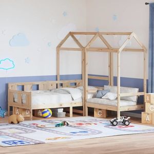 vidaXL Set pat de zi/bancă cu acoperiș, 90x200 cm, lemn masiv de pin imagine