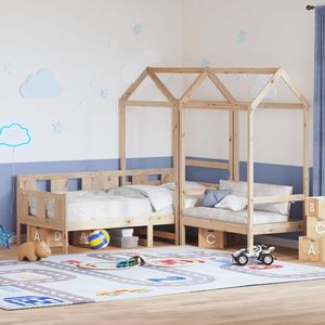 vidaXL Set pat de zi/bancă cu acoperiș, 90x190 cm, lemn masiv de pin imagine