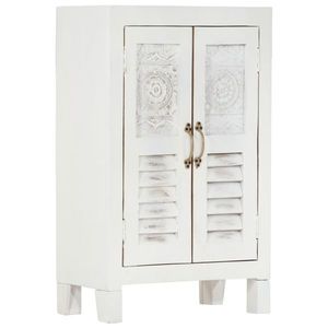 vidaXL Servantă, alb, 55x30x90 cm, lemn masiv de acacia imagine