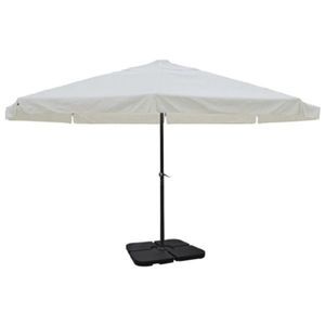 vidaXL Umbrelă de soare de grădină din aluminiu cu bază portabilă, alb imagine