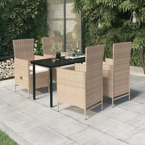 vidaXL Set mobilier pentru grădină cu perne, 5 piese, bej imagine
