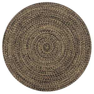 vidaXL Covor manual, negru și natural, 150 cm, iută imagine