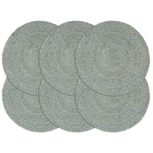 vidaXL Naproane, 6 buc., verde olive, 38 cm, iută, rotund imagine