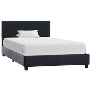 vidaXL Cadru de pat, negru, 100x200 cm, piele ecologică imagine