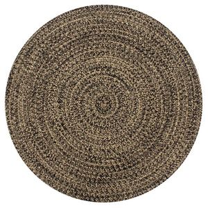vidaXL Covor manual, negru și natural, 120 cm, iută imagine