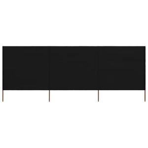vidaXL Paravan anti-vânt cu 3 panouri, negru, 400 x 160 cm, textil imagine