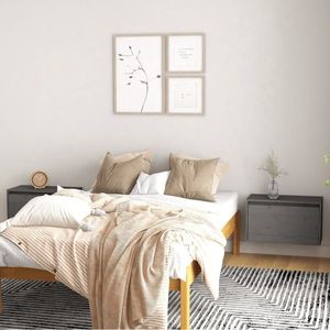 vidaXL Dulapuri de perete, 2 buc., gri, 60x30x35 cm, lemn masiv de pin imagine