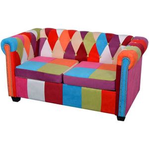 vidaXL Canapea Chesterfield, cu 2 locuri, material textil imagine
