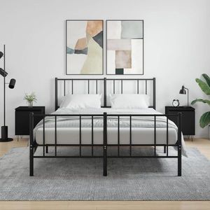 vidaXL Noptiere, 2 buc., negru, 40x30x50 cm, lemn compozit imagine