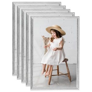 vidaXL Rame foto colaj pentru perete 5 buc. argintiu 70x90 cm MDF imagine