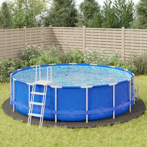 vidaXL Acoperire geotextil piscină, gri deschis, Ø550 cm, poliester imagine