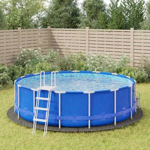 vidaXL Acoperire geotextil piscină, gri deschis, Ø458 cm, poliester imagine