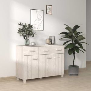 vidaXL Servantă „HAMAR”, alb, 113x40x80 cm, lemn masiv de pin imagine